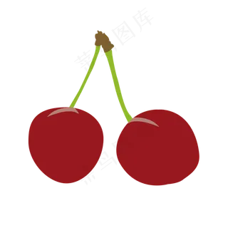 夏天卡通樱桃清凉矢量图