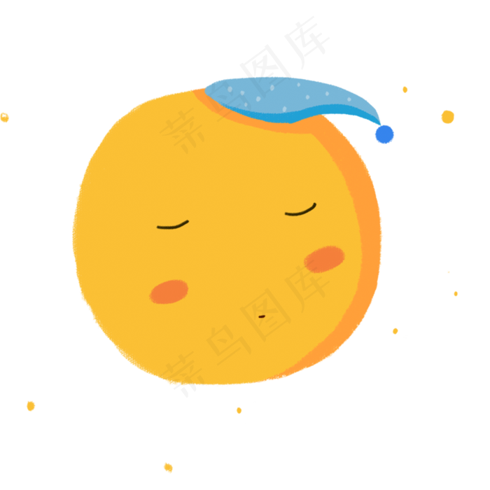 手绘卡通睡觉的可爱橙子水果娃娃(2000X2000(DPI:300))psd模版下载