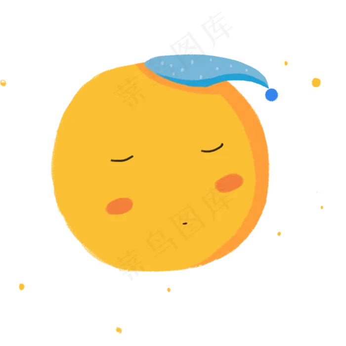 手绘卡通睡觉的可爱橙子水果娃娃(2000X2000(DPI:300))psd模版下载