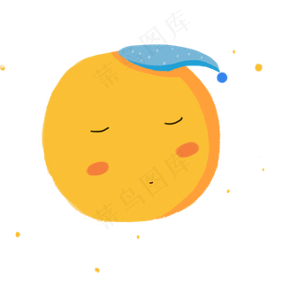 手绘卡通睡觉的可爱橙子水果娃娃