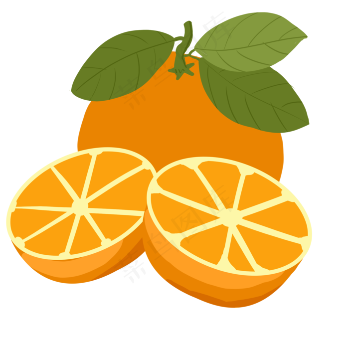 卡通营养水果橙子