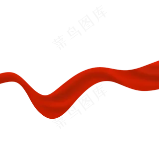 红色丝带，红色飘带,免抠元素