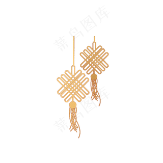 金色创意传统中国结元素,免抠元素