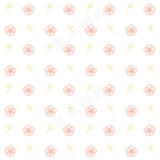 春季清新线条小花底纹