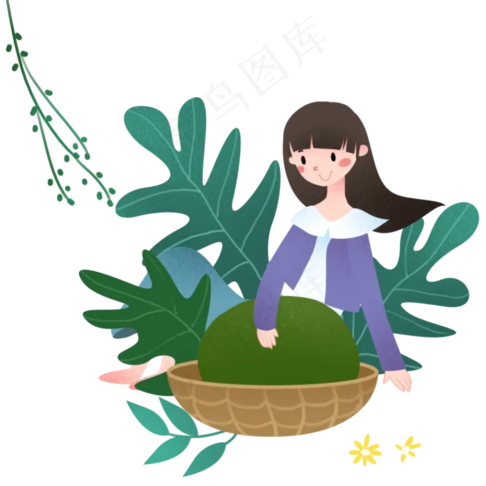 清明节青团女孩