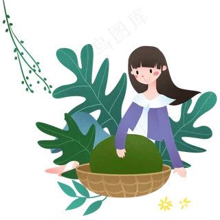 清明节青团女孩