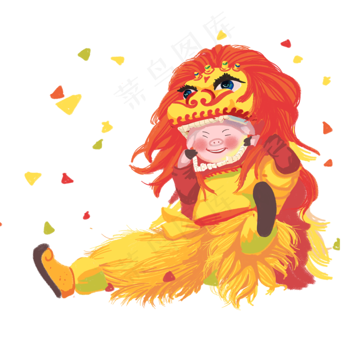 猪年2019舞龙舞狮春节民俗PNG,免抠元素