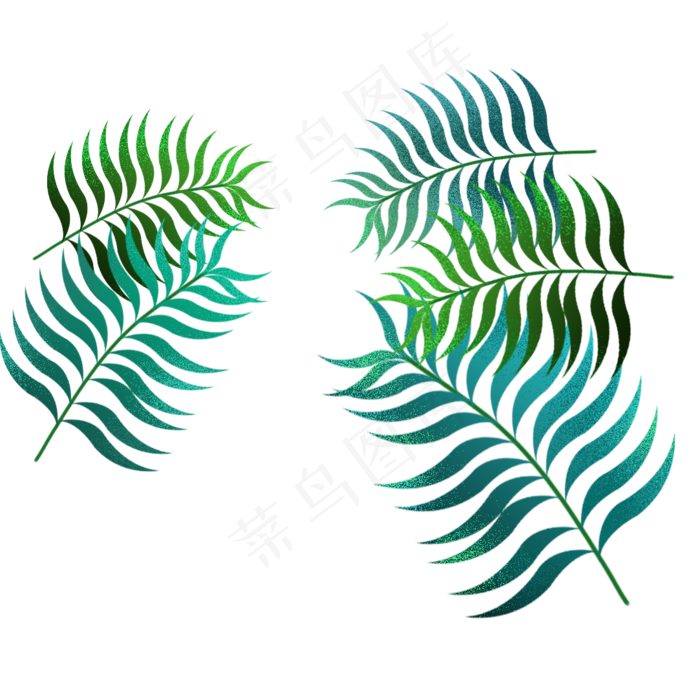 卡通手绘棕榈叶(1083*1083px 300 dpi )ai矢量模版下载