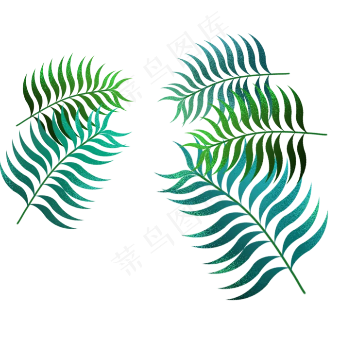 卡通手绘棕榈叶(1083*1083px 300 dpi )ai矢量模版下载