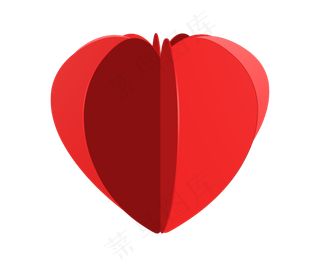 折叠红色灯笼形桃心