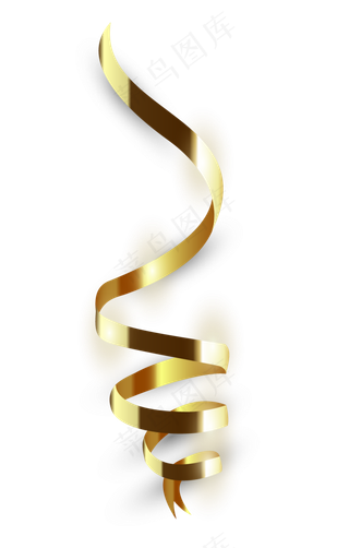 活动装饰金色丝带矢量图,免抠元素