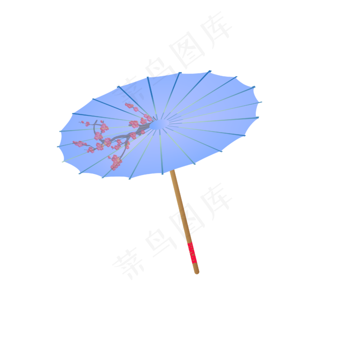 矢量卡通古代雨伞,免抠元素