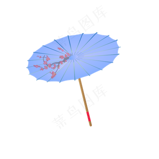 矢量卡通古代雨伞,免抠元素