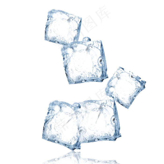 蓝色的卡通冰块,免抠元素(2000*2000px 300 dpi )psd模版下载