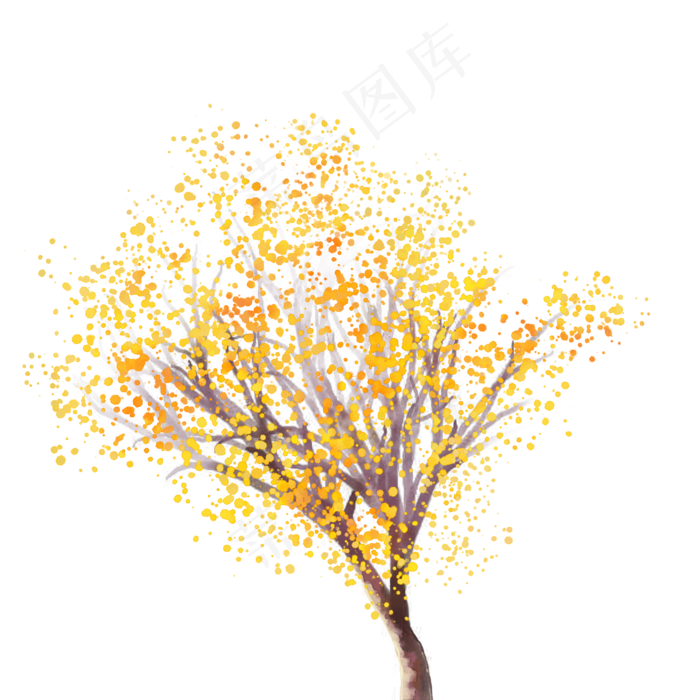 秋天水彩树免费下载