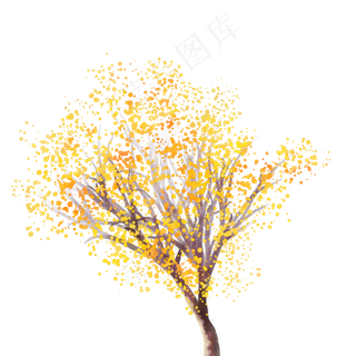 秋天水彩树免费下载