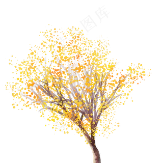 秋天水彩树免费下载