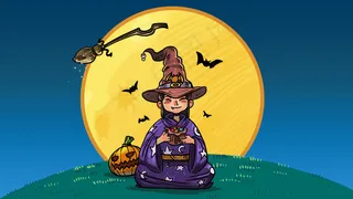 万圣节不给糖就捣蛋的小女巫