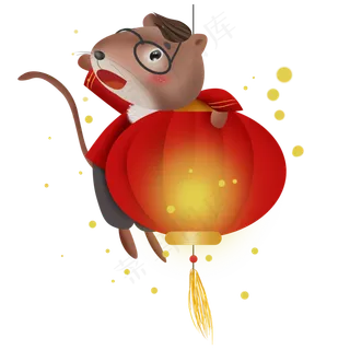 2020年鼠年红灯笼,免抠元素