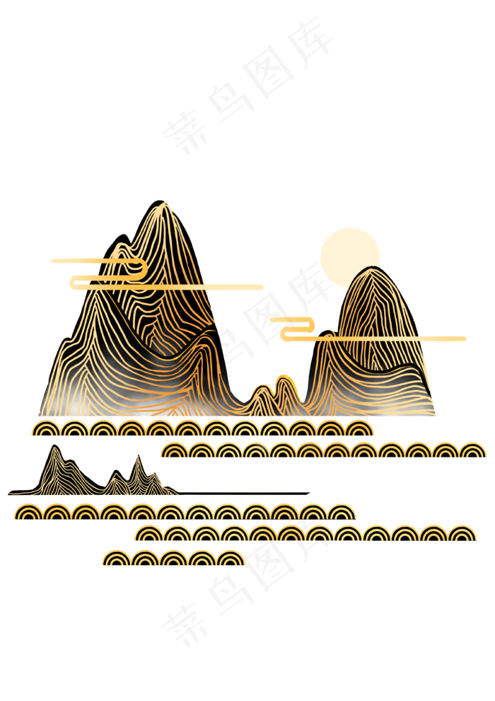 黑金线性山峰(3307X4677(DPI:400))psd模版下载
