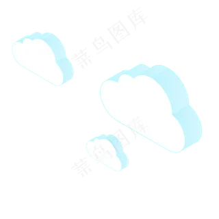 白色漂浮云朵,免抠元素