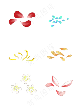 手绘花花瓣玫瑰荷花菊花