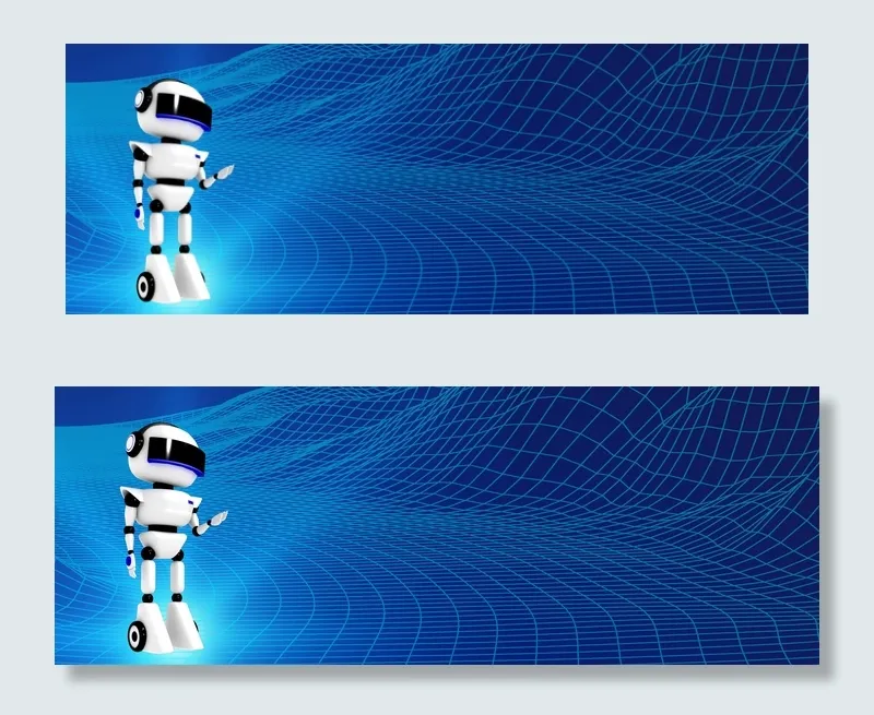 蓝色科技机器人banner(1920*700px 	       )psd模版下载