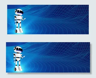 蓝色科技机器人banner