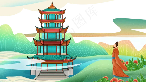 清平乐古风水墨工笔