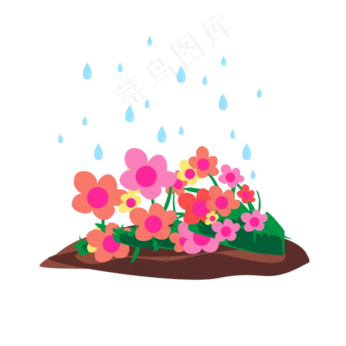 矢量手绘花朵下雨(4167*4167px 300 dpi )ai矢量模版下载