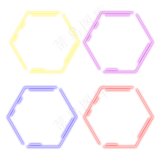 618边框霓虹灯促销图标装饰图案