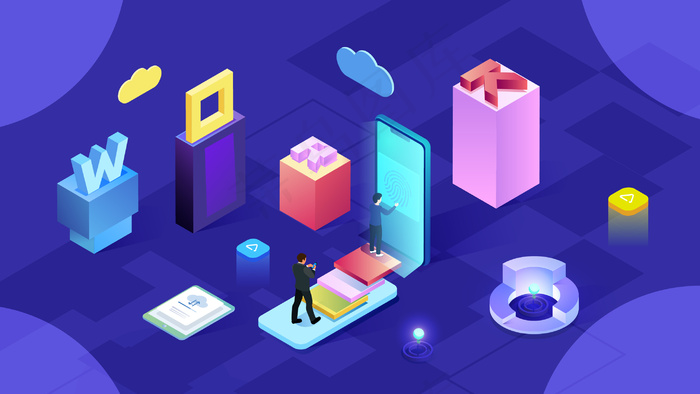 2.5D商务办公插画