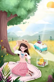 少女五一出游野炊 少女五一出游野炊