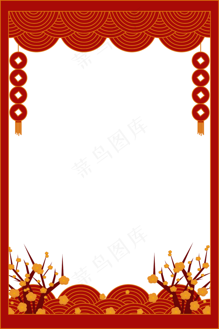 中国风春节鼠年边框,免抠元素(4500*6750px 300 dpi )ai矢量模版下载