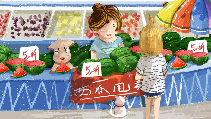 夏天水果店西瓜促销甩卖(2880*1620px 300 dpi )psd模版下载
