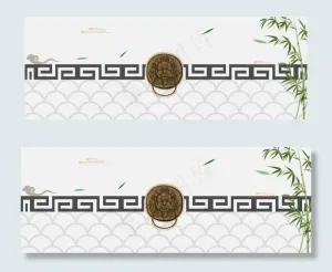 中国风古风门把花纹banner