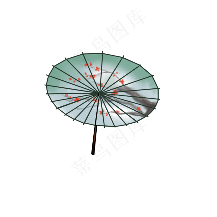 水墨梅花古风雨伞(3000X3000(DPI:300))psd模版下载