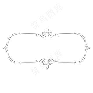 银色欧式简介风格边框,免抠元素
