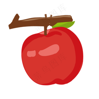 手绘水果红色苹果