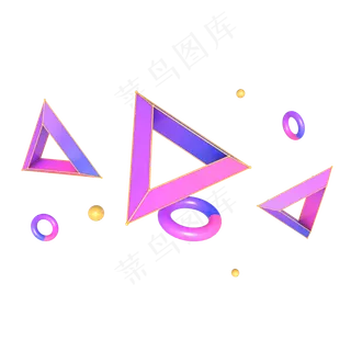 618电商几何漂浮装饰立体