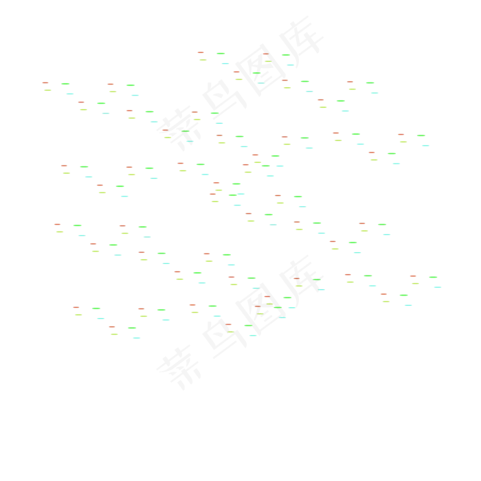 多彩清新礼花彩带漂浮素材,免抠元素(2000*2000px 300 dpi )
