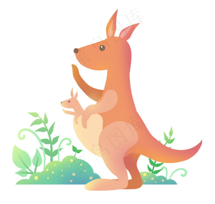 小动物袋鼠,免抠元素