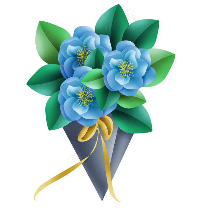 蓝色玫瑰花花束