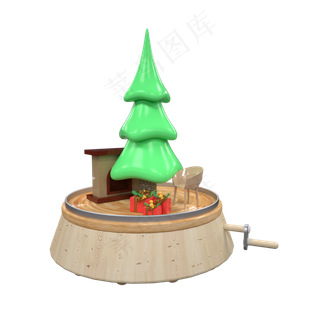 圣诞节卡通音乐盒,免抠元素