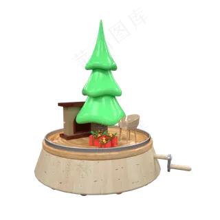 圣诞节卡通音乐盒,免抠元素