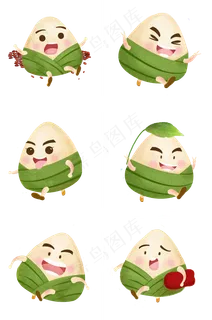 端午节萌版Q版粽子套图素材