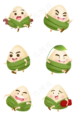 端午节萌版Q版粽子套图素材