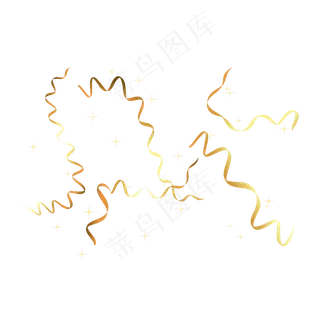 矢量金色丝带装饰图案元素,免抠元素