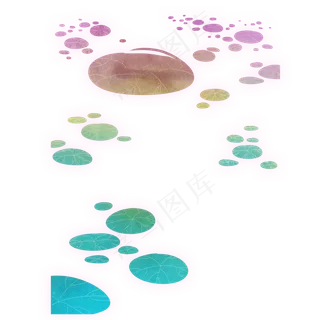 彩色圆弧浮萍元素