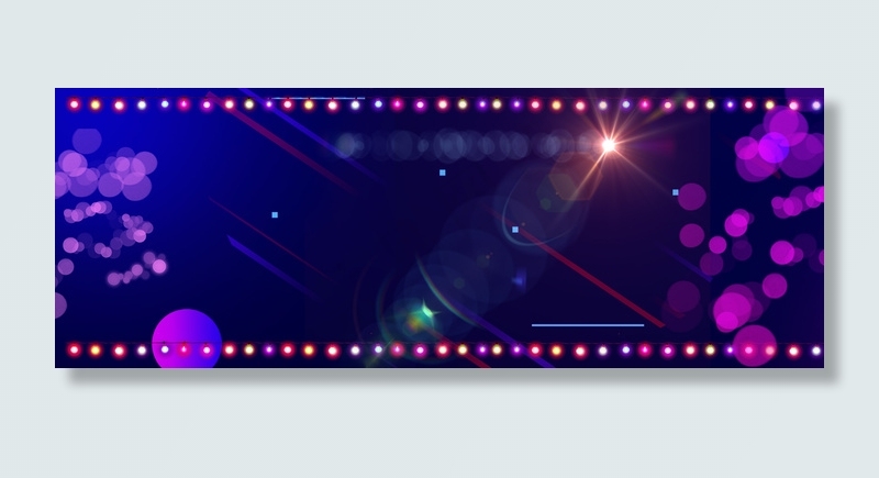酷炫霓虹灯闪烁灯效蓝色渐变banner